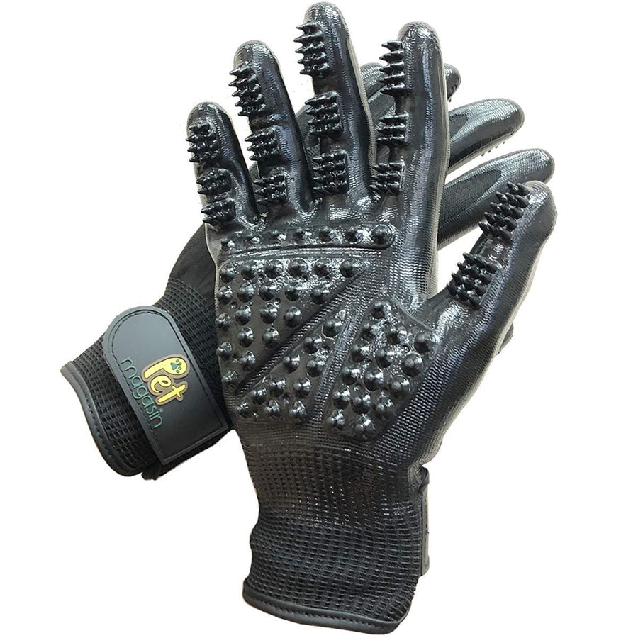 Pet Grooming Gloves – Shedding & Bathing Mitt for Dogs, Cats, Horses & Other Animals with Both Long and Short Fur