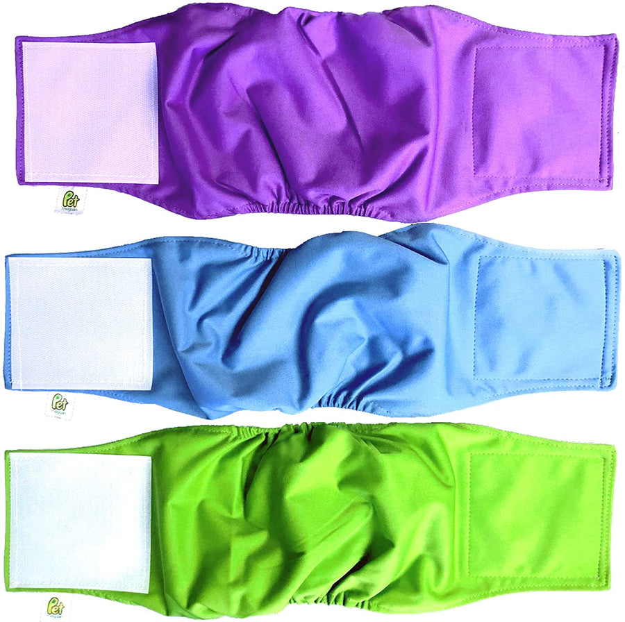 Pet Magasin Washable Belly Wrap for Male Dogs (3-Pack)