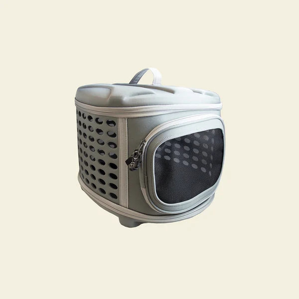 Collapsible Hard Cover Pet Carrier - Dog & Cat Travel Kennel with Hard Top and Hard Floor